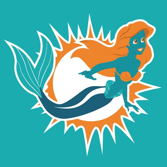 The Little Miami Dolphin logo DIY iron on transfer (heat transfer)